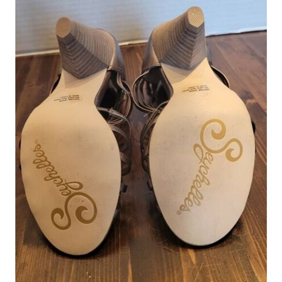 SEYCHELLES Size 7 Strappy Leather Bronze 3.75" heel zip back NWOB wedding party - Picture 8 of 8